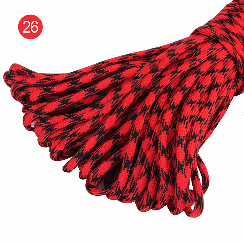 25/1000Meters 5mm 7 Core Paracord Rope Outdoor Camping Tent Lanyard Cord Bag Sewing Climbing Ropes DIY Craft Accessories