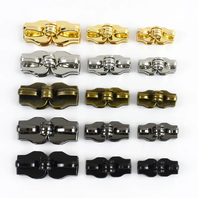 15/500Pairs 5# 8# 10# Zipper Slider for Nylon Zippers Luggage Repair Zip Double Hole Padlock Zips Puller Closure Ziper Cursor