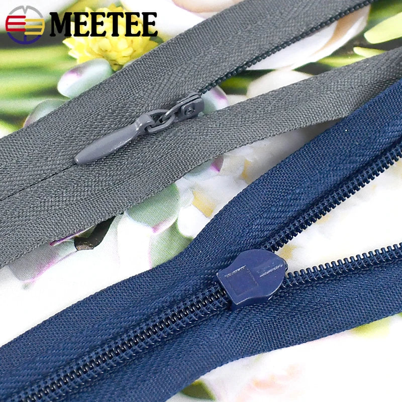 30/500Pcs 18-70cm 3# Invisible Nylon Zippers Tapes Closed End Zips for Clothings Bags Pillow Coil Zipper Handmade Sewing Accessories