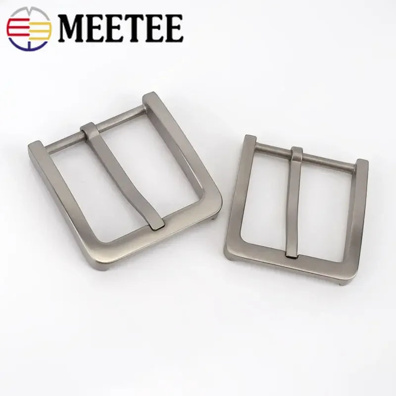 1/10Pcs Meetee Solid Pure Titanium Pin Belt Buckles Harmless To Skin for Men Jeans Clothing Accessories Leather Craft  Width 37/39mm