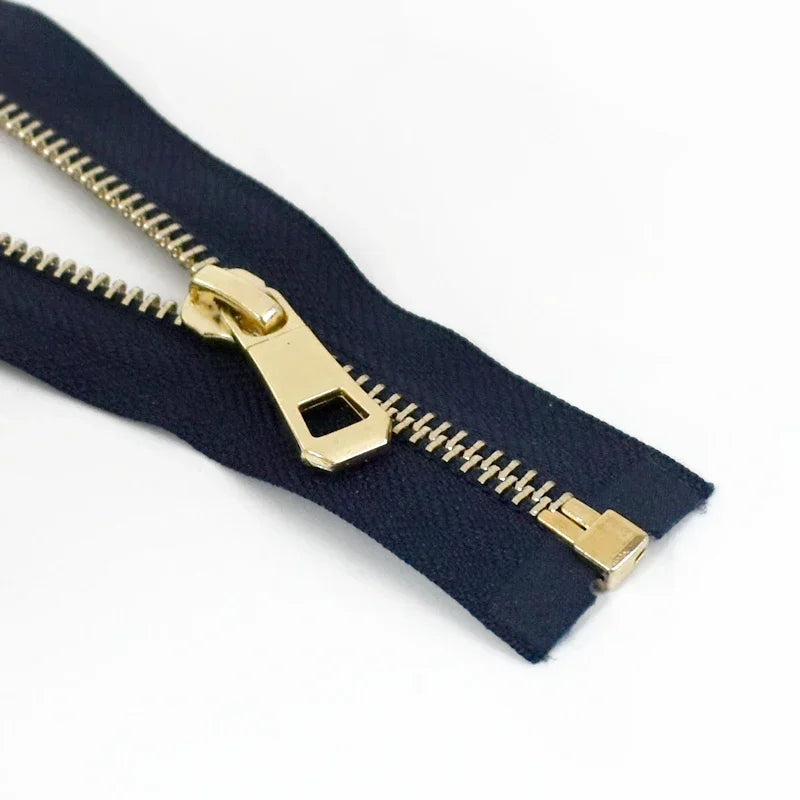 5/120Pcs 35-85cm 5# Metal Zippers Open-end Zip Tape Gold Sliver Teeth Open-End Zipper Repair DIY Clothing Bags Sewing Accessories