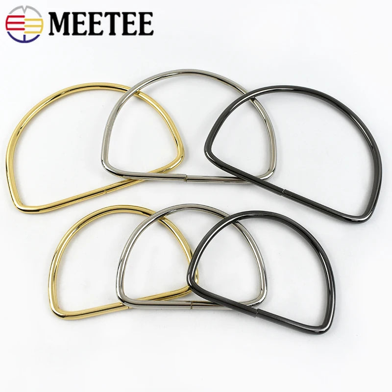 3/100Pcs Meetee D Ring Shape Buckle Metal Handles Handbag Luggage Purse Replacement Handle DIY Hardware Bag Belt Accessories