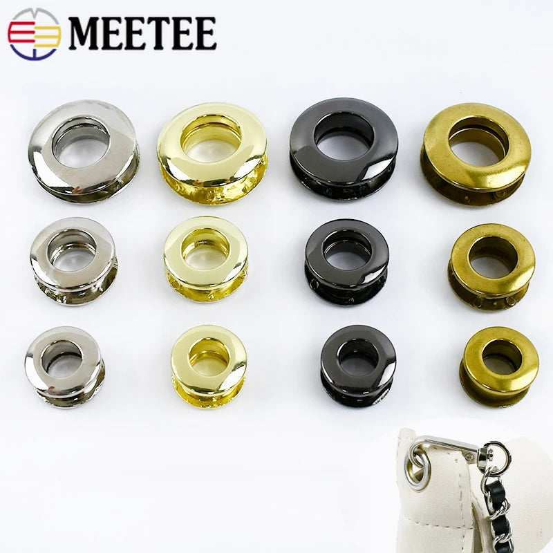 15/400Pcs 9/11/14mm Metal Bag Eyelets Leather Grommet Buckles Round Ring Clasps for Shoes Garment Rope Strap Hardware Accessories