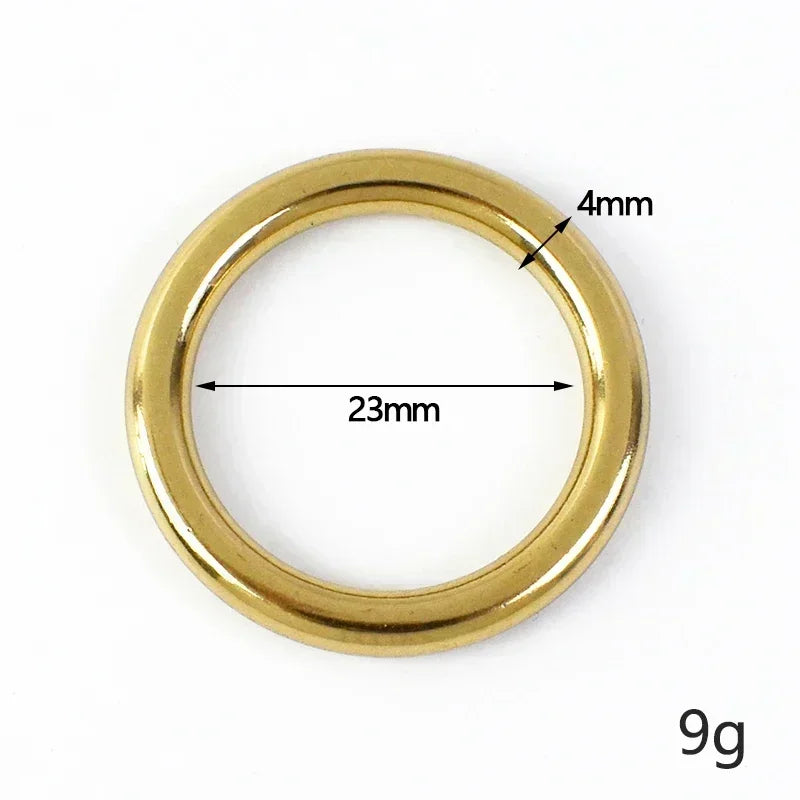 20/700Pcs Solid Brass O Ring Seamless Rings Buckle Hook Belt for Webbing Bag Stap Pet Collar Keychain Clasp DIY Leather Hardware