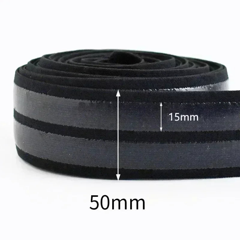 8/210M Meetee Black Silicone Elastic Bands Underwear Non-slip Rubber Tapes Waistband Belt Stretch Ribbon DIY Sewing Accessories