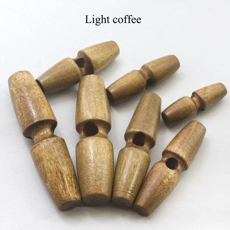 30/1000pcs Natural Wood Single Hole Buckle Overcoat Wooden Buttons for Tent Rope Buckles DIY Garment Sewing Accessories