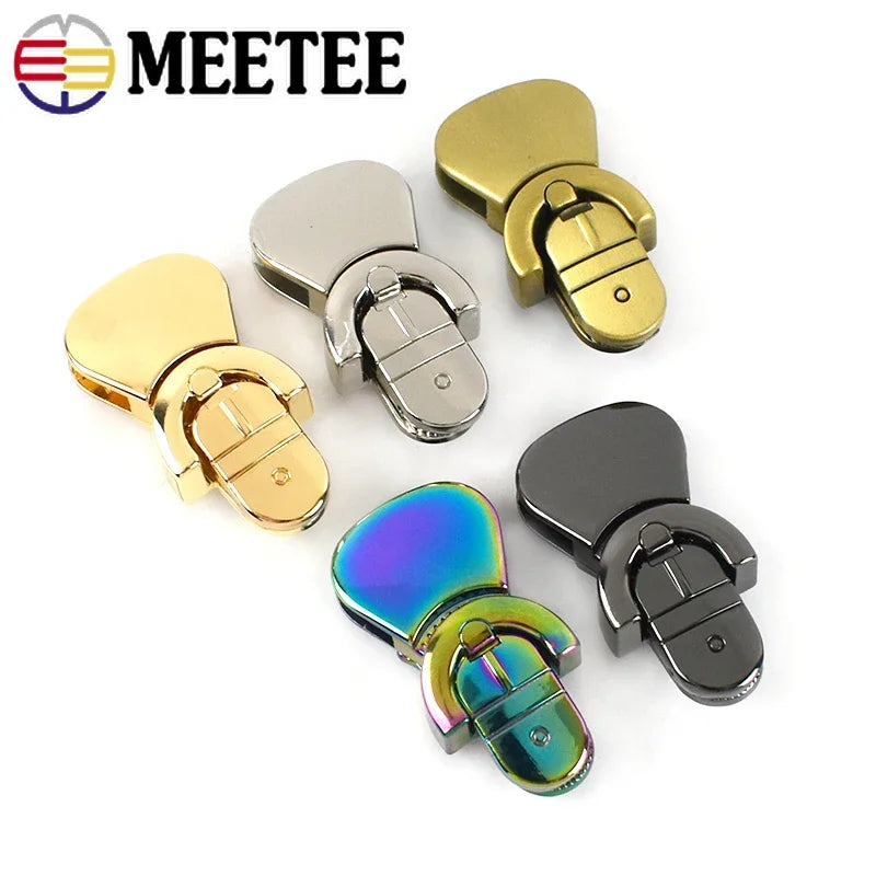 3/100pcs Meetee Metal Bag Locks Buckles Handbag Purse Closure Clasp Twist Turn Lock Hook DIY Decoration Hardware Accessories