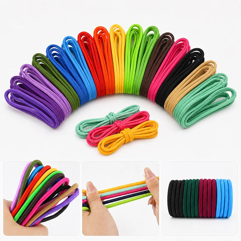 5mm Round Elastic Rope 10/300Meters Color Rubber Bands HairBand Elasticity Band Belt Drawstring Bungee Cord Sewing Supplies