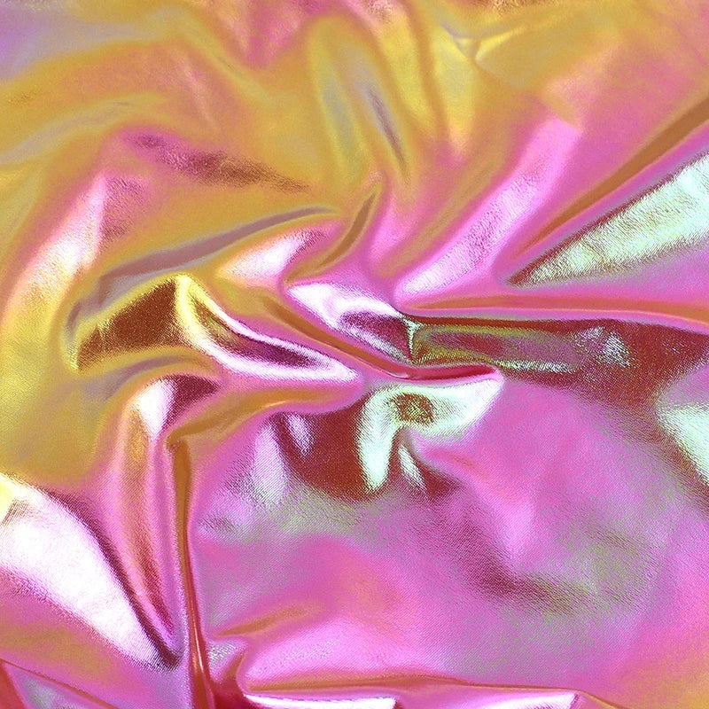 90/1350*145cm Metallic Foil Stretch Fabric Spandex Fabrics Laser Cloth for Sewing Costume Stage Party Christmas Craft Accessory