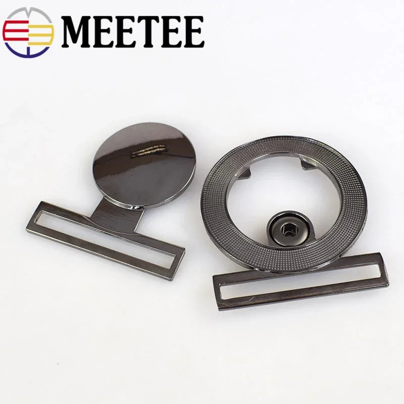 3/100Pcs Meetee 50mm Metal Alloy Belt Buckle Decor Buckles for Women's Coat Down Jacket DIY Clothing Hasp Bags Buttons Accessories