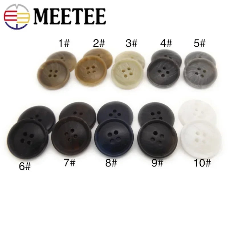30/1000Pcs 15-25mm Resin 4 Holes Buttons Sewing Accessories for Clothing Uniform Coat Decoration Plastic Button Handmade DIY Craft