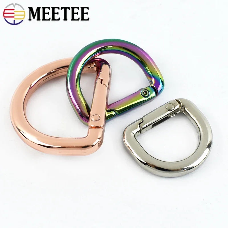 20/500Pcs D Rings Spring Keychain Hooks Carabiner Clip Snap Hook Keyring Buckle for Bag Backpack Strap Hardware Accessories