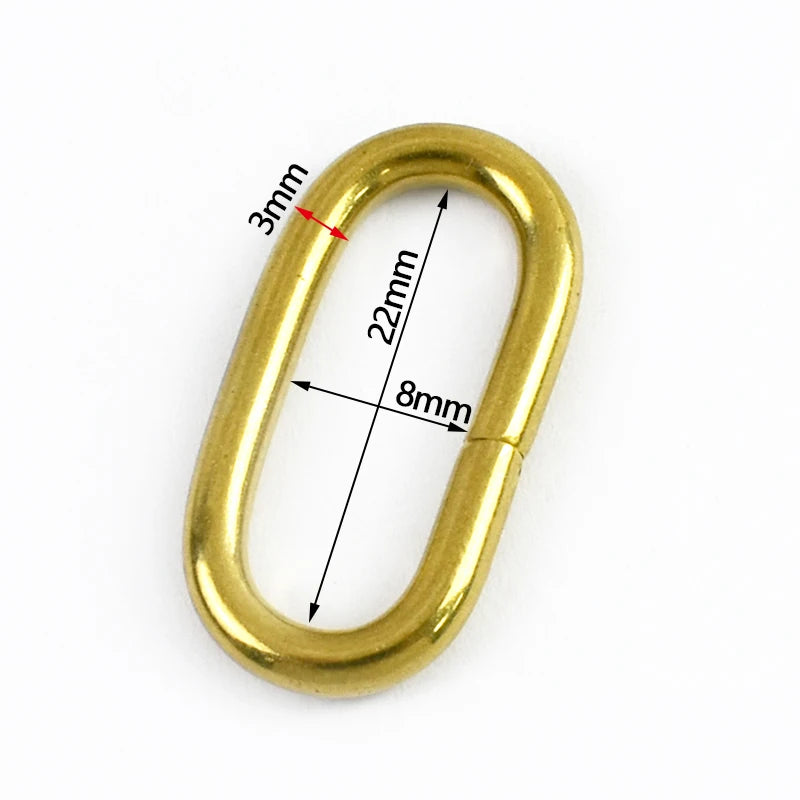 20/500Pcs Solid Brass O Ring Buckles for Bag Strap 16-24mm Keychain Clasp Dog Leash Pet Collar Loops DIY Hardware Accessories