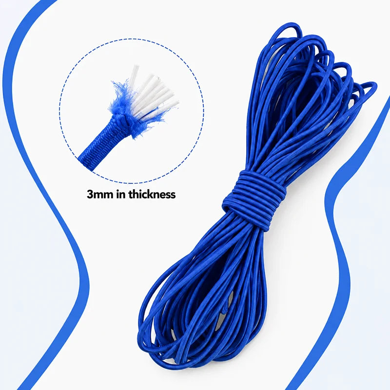 20/600M 3mm Round Elastic Cord Rubber Band Handmade Beaded Elastics Bungee Shock Rope Shoelace Sewing Loom Bands Supplies
