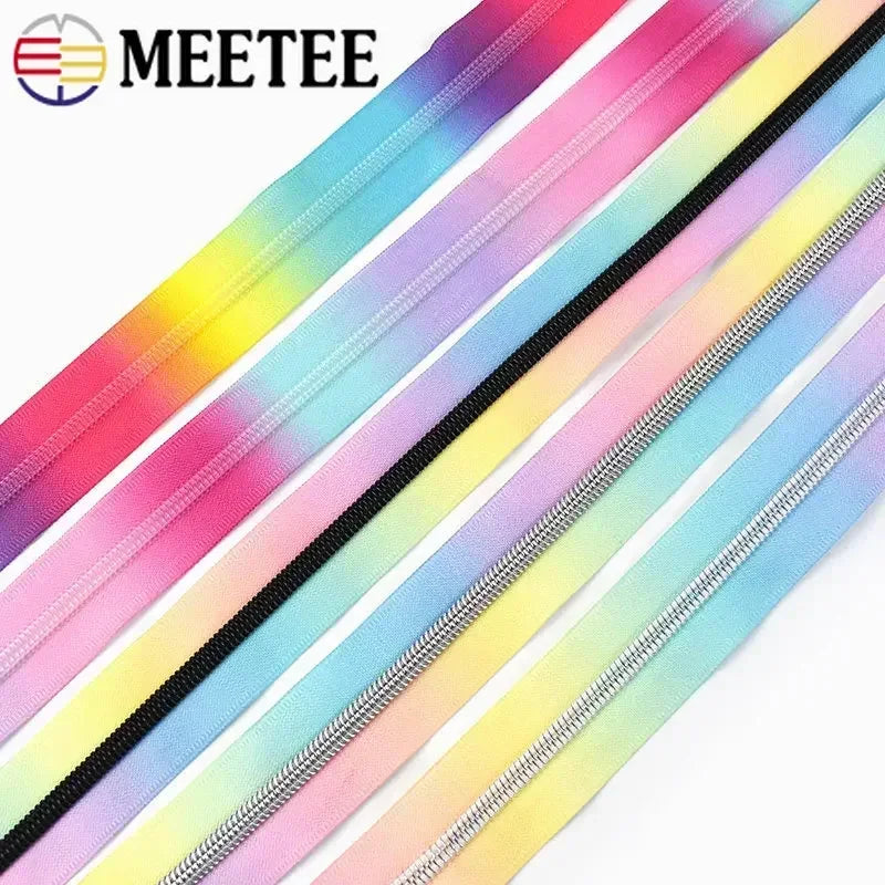 3/120Meters 5# Colorful Nylon Zipper Tapes for Jacket Purse Plastic Coil Zippers Luggage Bag Zip DIY Garment Sewing Accessories