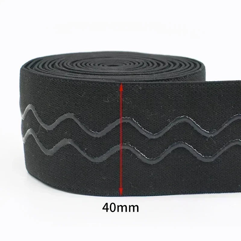 8/210M Meetee Black Silicone Elastic Bands Underwear Non-slip Rubber Tapes Waistband Belt Stretch Ribbon DIY Sewing Accessories