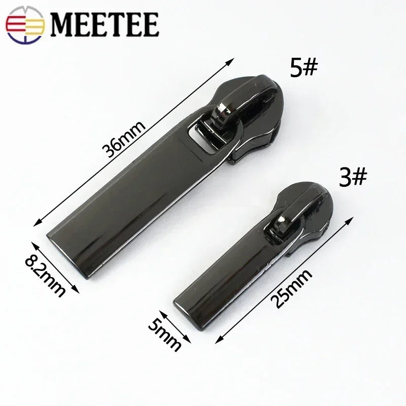 150pcs Meetee Zipper Sliders for 3# 5# Nylon Zippers Down Jacket Zip Head Bag Clothing Zips Repair Kits DIY Sewing Accessories