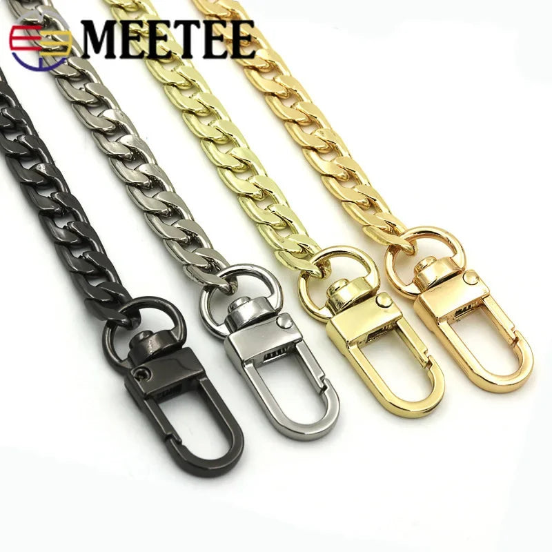 2/50Pcs Meetee 10mm Bag Chain Clasp Buckles DIY Replacement Shoulder Bags Straps Metal Chains Belt Accessories Hardware BF305