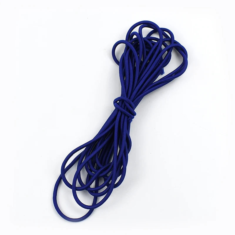5mm Round Elastic Rope 10/300Meters Color Rubber Bands HairBand Elasticity Band Belt Drawstring Bungee Cord Sewing Supplies