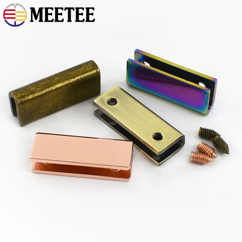 15/500Pcs 25mm Bag Buckle Metal Clip Buckles with Screws Edges Protector Clasp Bags Strap Tail Clips Clasps Hardware Accessories