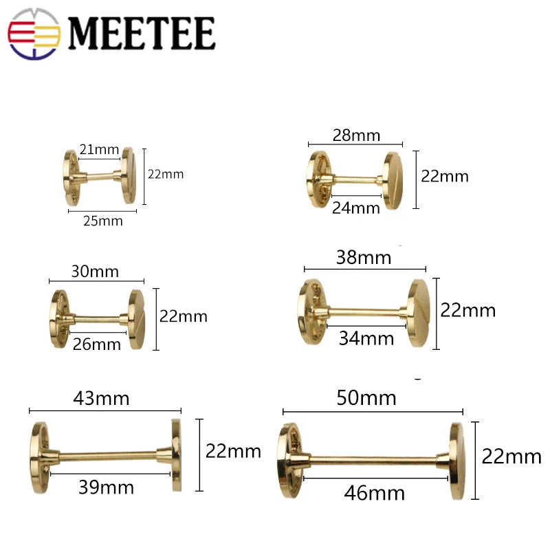 8/300pcs Meetee 20/26/34/39/48mm Metal Wheel Buckle Strap Belt DIY Luggage Bag Part Hardware Accessories With Screws Buckles H6-1
