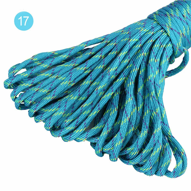 25/1000Meters 5mm 7 Core Paracord Rope Outdoor Camping Tent Lanyard Cord Bag Sewing Climbing Ropes DIY Craft Accessories