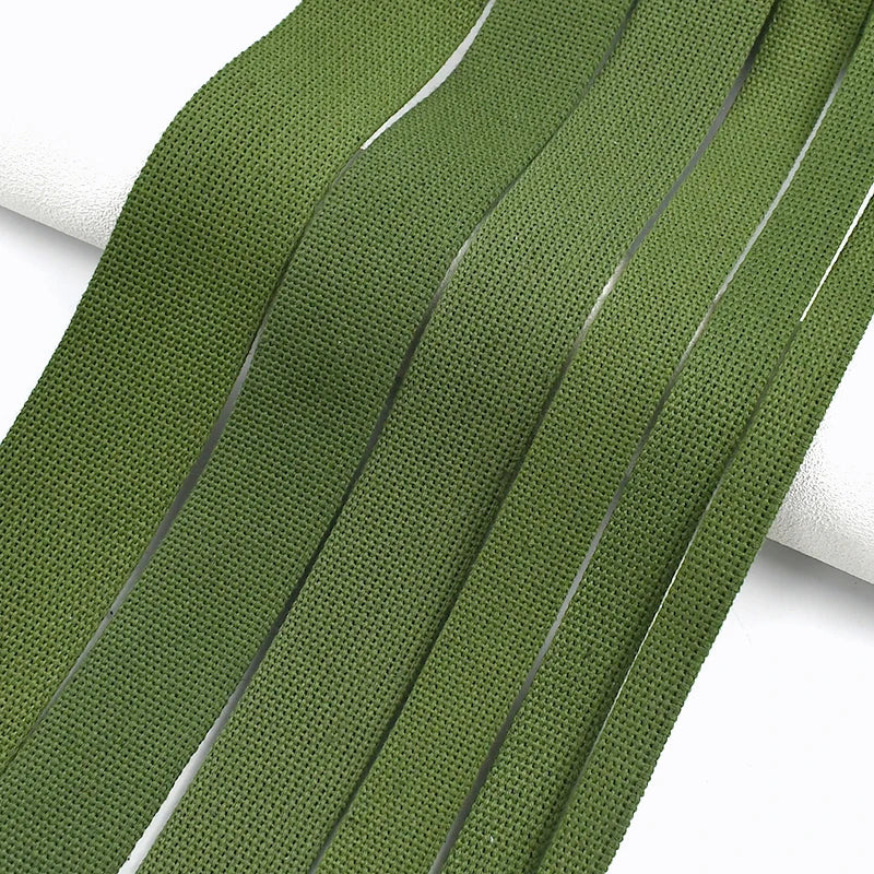 5/150Yards 15-50mm ArmyGreen Cotton Webbing 1.8mm Thick Canvas Ribbon for Sewing Bias Tape Backpacks Strap Seat Belt Band Kits
