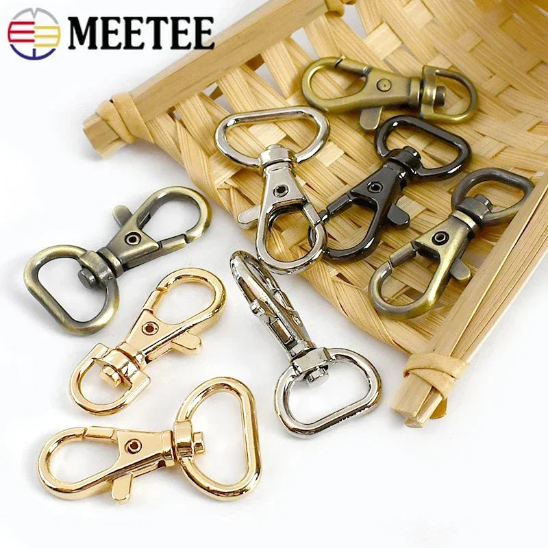 15/500pcs Meetee 13/16/20/25mm Bag Strap Buckle Metal Lobster Clasp Handbag Keychain Swivel Trigger Clips Snap Hook DIY Accessory