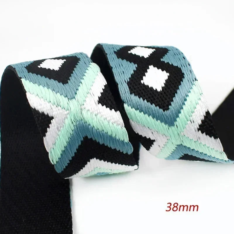 5/150Meters Nylon Webbing Band 38/50mm Jacquard Ribbon Strap 2mm Thick Handbag Garment Decorstive Webbings DIY Sewing Accessories