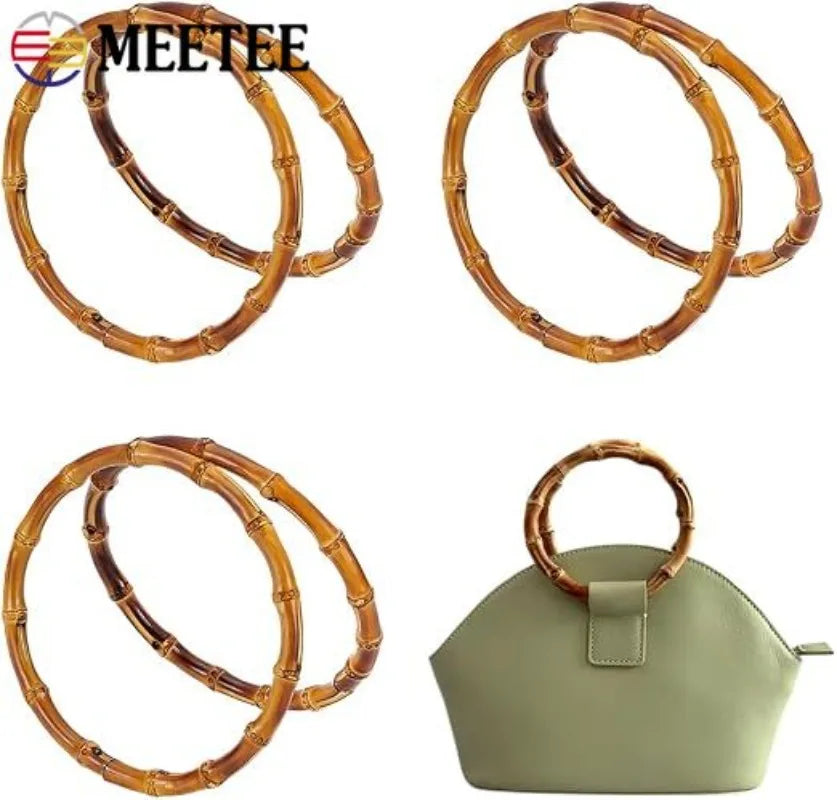 5/200Pcs 7-18cm Natural Bamboo Bag Handles Wooden Handbag Frames for Purse Replacement Handle DIY Handmade Sewing Accessories