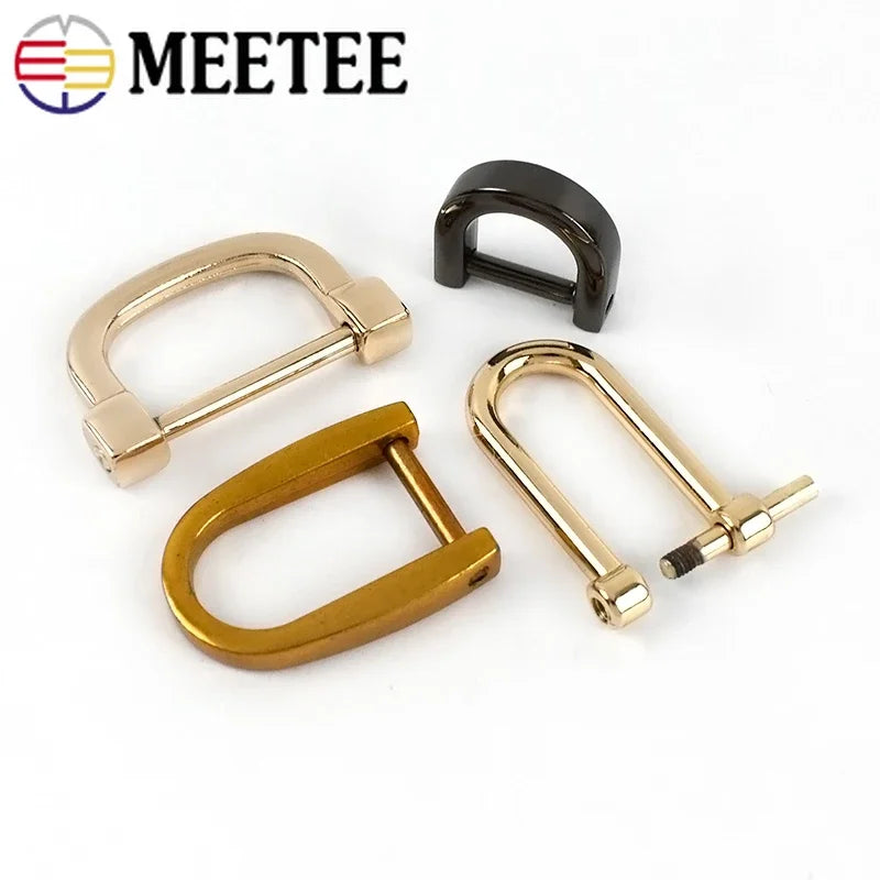 8/300pcs Meetee Detachable Screw D Buckle U Ring Metal Bag Chain Adjuster Hanger Hook Clasp Handle Connector DIY Handbag Accessories
