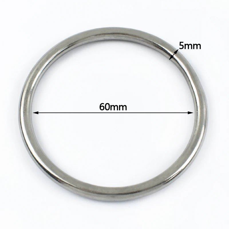20/600Pcs 316# Stainless Steel Seamless O Rings Buckle Pet Collar Clasp Backpack Strap Hanging Bed Connection Anti-rust Ring