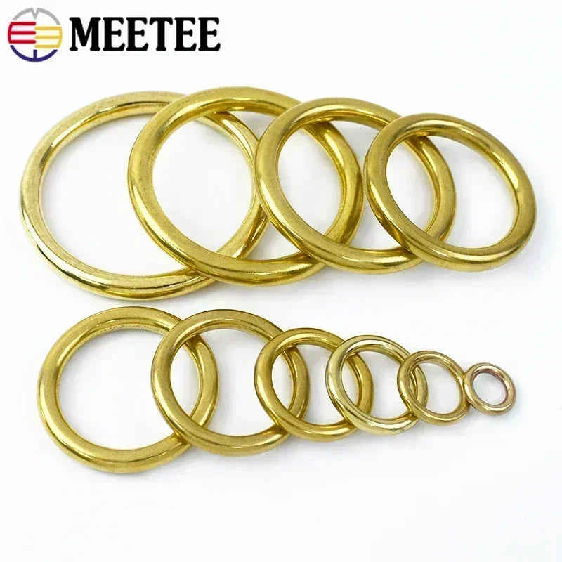 20/700Pcs Solid Brass O Ring Seamless Rings Buckle Hook Belt for Webbing Bag Stap Pet Collar Keychain Clasp DIY Leather Hardware