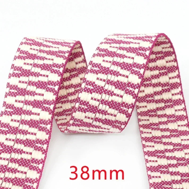 5/130Yards 38/50mm Ethnic Jacquard Webbing Tape Handbag Shoulder Strap Replacement Ribbon Band Backpack Belt Sewing Accessories