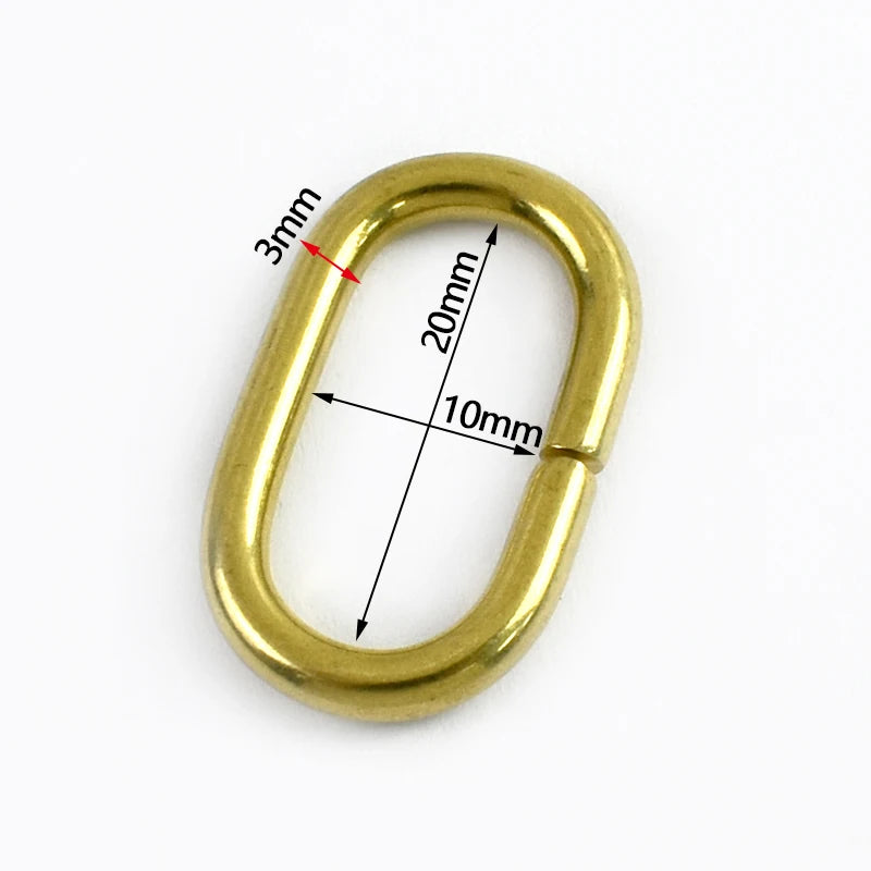20/500Pcs Solid Brass O Ring Buckles for Bag Strap 16-24mm Keychain Clasp Dog Leash Pet Collar Loops DIY Hardware Accessories