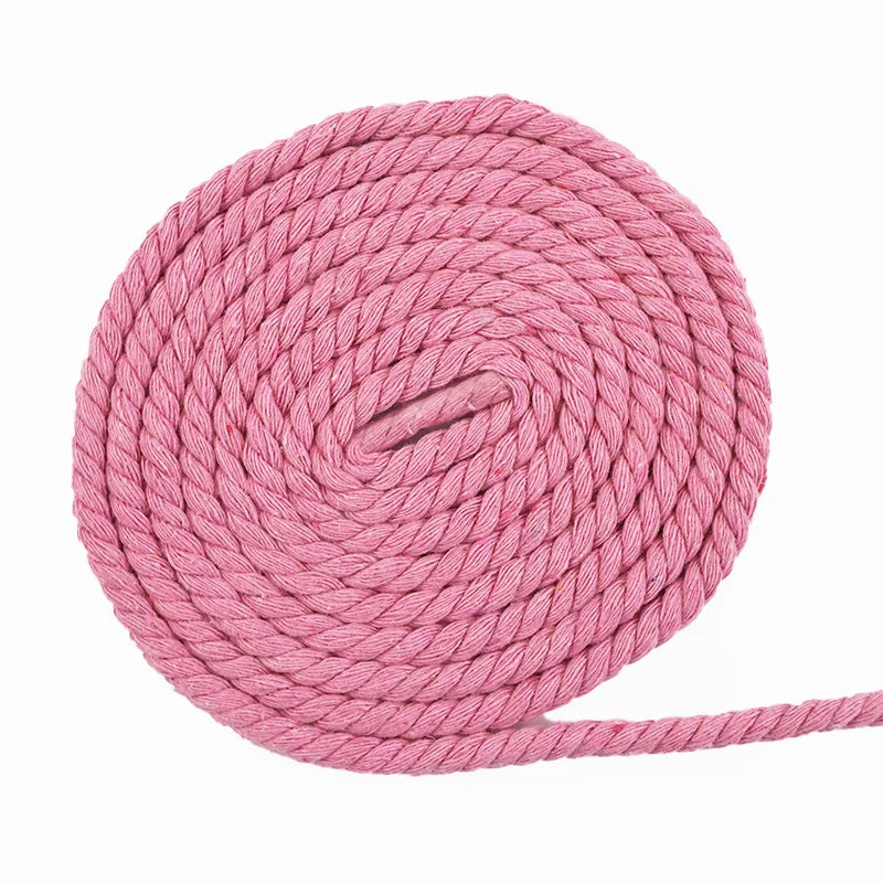 20/600Meters 5-20mm Colored Cotton Rope 3 Shares Twisted Cord DIY Decoration Macrame Ropes for Bag Braided Cords Sewing Accessories