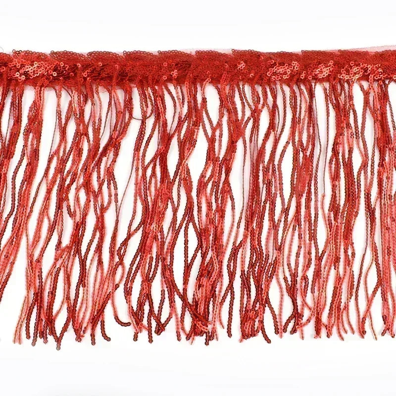 5/100Yards 20cm Sequin Tassels Fringe Glitter Dress Lace Trim Garment Ribbon Curtain Fabric Decorative DIY Sewing Accessories