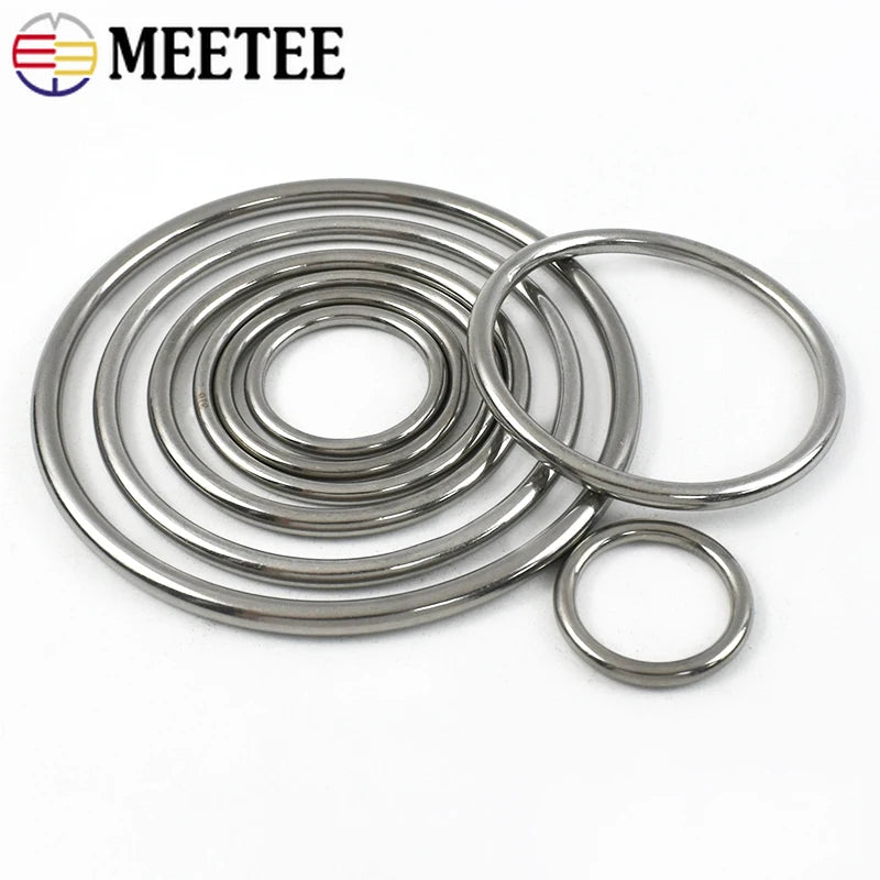 20/600Pcs 316# Stainless Steel Seamless O Rings Buckle Pet Collar Clasp Backpack Strap Hanging Bed Connection Anti-rust Ring