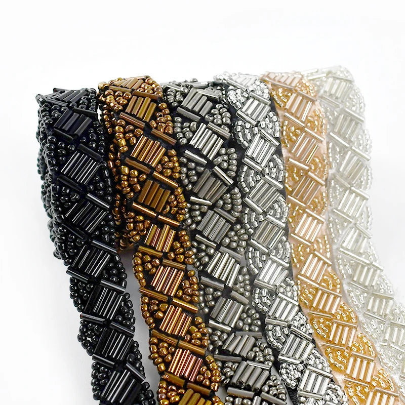 2/60Yards 15mm Beaded Lace Trim Clothes Dress Ribbon Tape Headware Fringe Webbing Handmade Decoration Band DIY Sewing Accessories