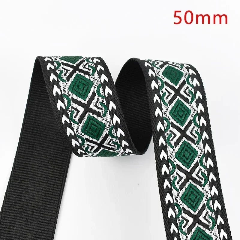 3/100Meters Meetee 38/50mm Jacquard Webbing Tape Bag Ribbon Strap Garment Sewing Decoration Ribbons Tapes Home Textile Accessory