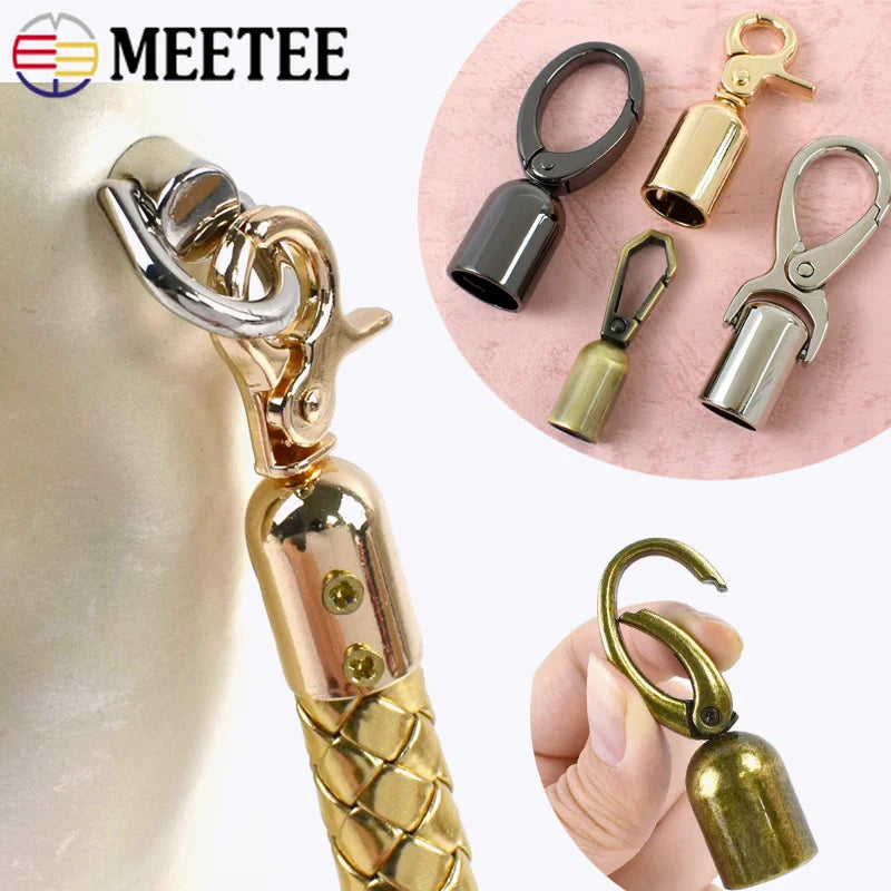 5/150Pcs Metal Buckles Bag Handle Strap Cap Clips Carabiner Leather Cord End Lock Clasp Tassel Stopper Snap Hooks Hardware