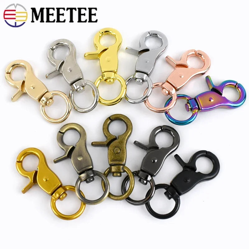 15/300Pcs Meetee 13mm Metal Bag Buckle Lobster Clasps Swivel Trigger Clip Snap Hooks Key Ring for Bags DIY Hardware Accessories