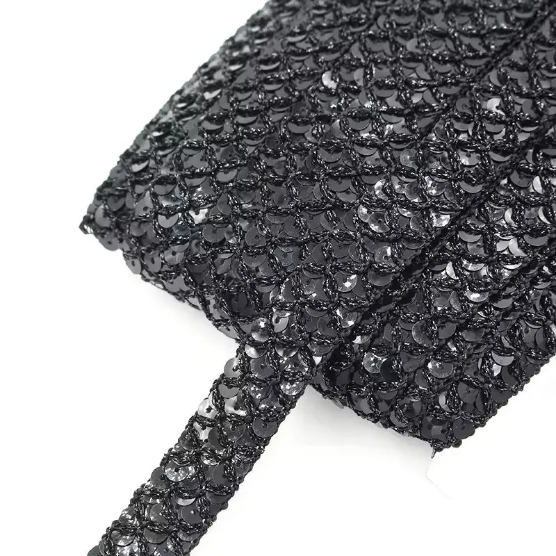 15/400M Sequin Lace Braided Band Decoration Ribbon for Clothes Not Elastic Trim Cosplay Dance Dress Wedding Sewing Accessories