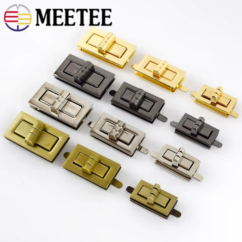 5/160Sets Metal Twist Turn Lock Snap Clasps Purse for Bag Part Accessories DIY Handmade Closure Hasp Hardware Buckle with Screw