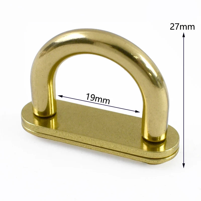 3/100Pcs 15mm/19mm Brass D Ring Buckle Bag Arch Bridge Screw Anchor Nail Connector Hook Leather Craft Strap Hanger Clamp Kits