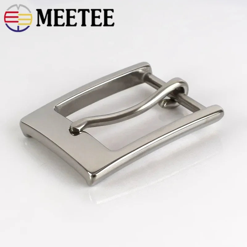 Meetee 1pc/30pcs 35mm Stainless Steel Belt Buckles Men Pin Buckle Belts Head DIY Leather Craft Hardware Decor Accessories ZK842