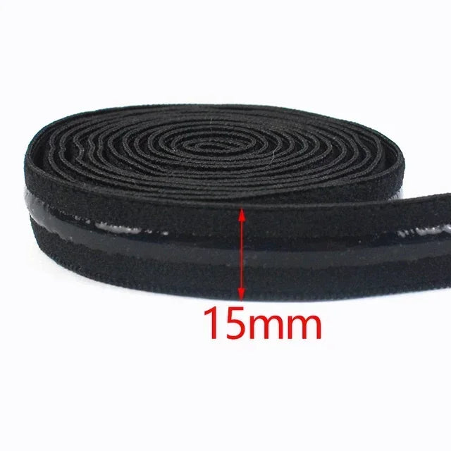 Meetee 5/170meters 2-4cm Non-slip Elastic Band Wave Silicone Rubber Webbing Belt DIY Sport Clothes Wrist Guard Sew Accessories