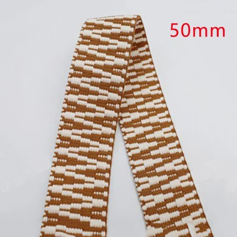 5/130Yards 38/50mm Ethnic Jacquard Webbing Tape Handbag Shoulder Strap Replacement Ribbon Band Backpack Belt Sewing Accessories