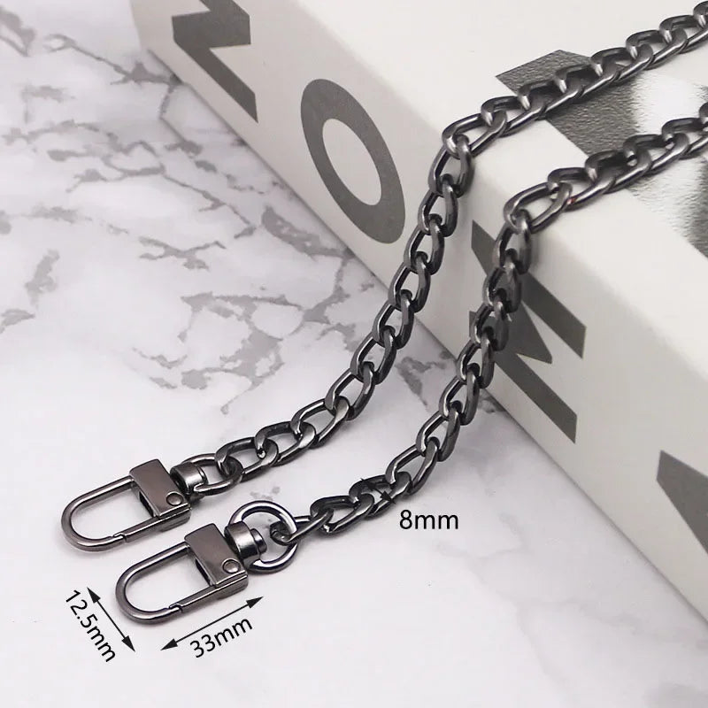 2/70Pcs Meetee 100/120cm Metal Purse Chains Bags Strap Replacement Shoulder Crossbody Bag Straps Wallet Handle DIY Handbags Hardware