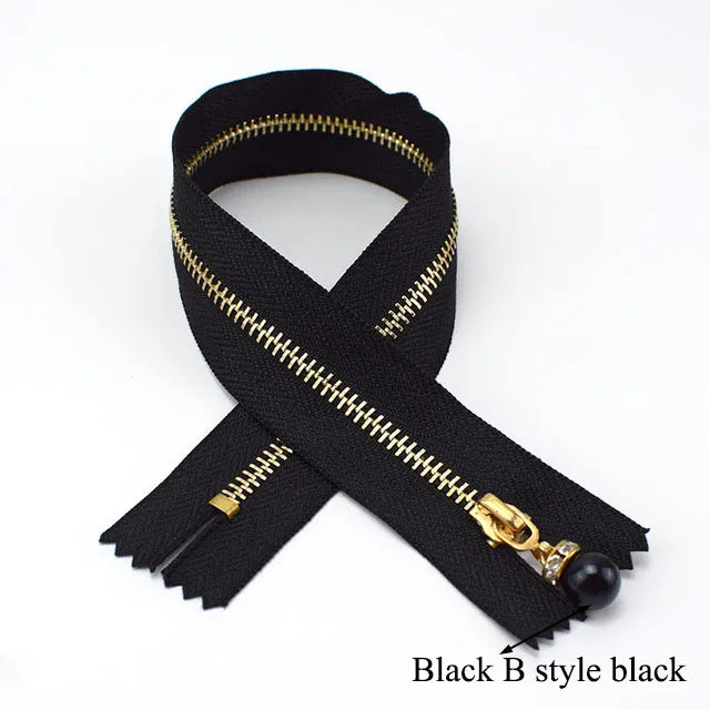 10pcs Meetee 3# Metal Close End Zippers 20/30cm Gold Teeth Long Zip Closure for Sewing Bags Down Jacket Skirt Clothing Accessory